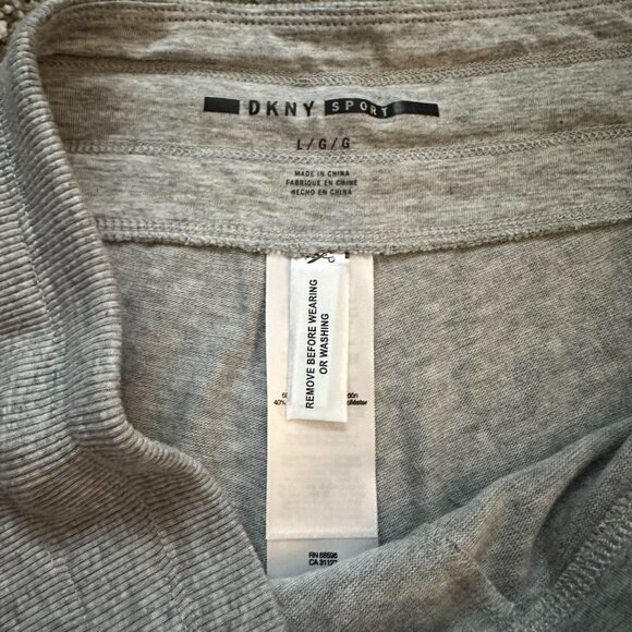 DKNY SPORT (L) Heather Gray Iridescent Silver Logo Sweatpants Joggers Pants - Picture 7 of 8